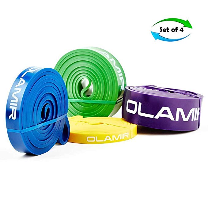 Olamir Pull up Assist Band Resistance Bands Exercise Bands for Body Stretching Powerlifting Bands Set of 4