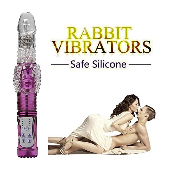 AVSENS-Vi 12-Speed USB Rechargeable Thrust Rotation Viberate Fluttering Rabbit Body Toy Female Sporting Goods (Purple)