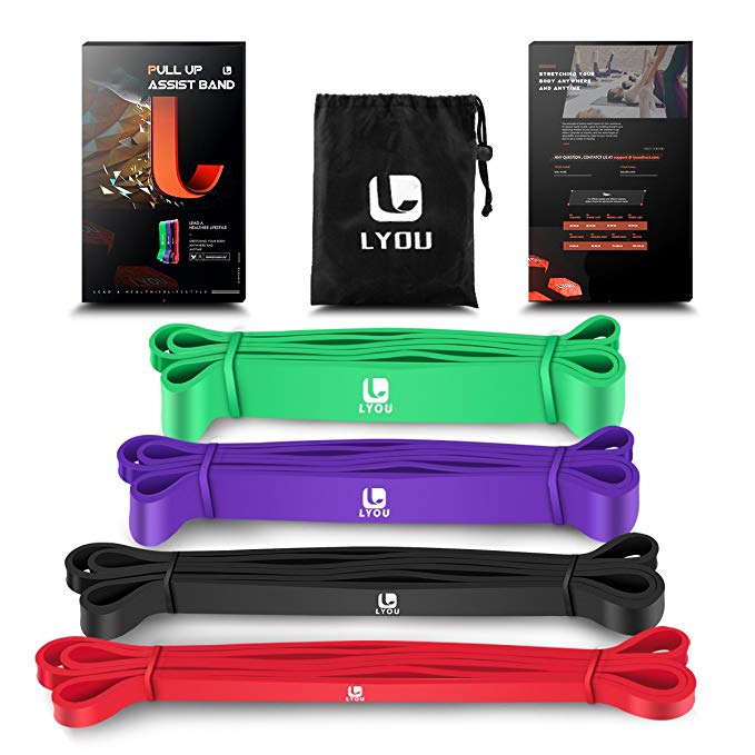 LYOU Resistance Bands Pull Up Assist Bands Exercise Powerlifting Bands for Body Stretching Resistance Training