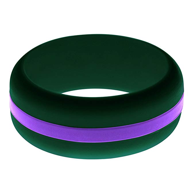 FLEX Ring - Womens Mens Dark Green Silicone Ring - Changeable Color Bands - Many Colors - Safe, Durable, Everyday Wear Wedding Band - 1 Ring - Sizes 4-16