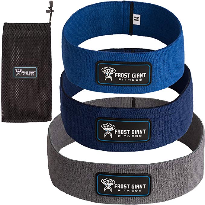 Hip Resistance Circle Loop Bands for Fitness - Booty and Leg Workout Set of 3 Heavy Weight M, L, XL - Dynamic Warm Up for Activation of Glutes - Includes Mesh Carry Bag and Handy Instruction Booklet w