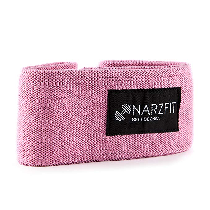 NARZFIT Exercise, Strength & Fitness Resistance Band: Leg Training & Stretching Loops for Women - Bands for Hip, Knee & Ankle Strengthening Workouts or Physical Therapy - Includes Carrying Pouch - M/L