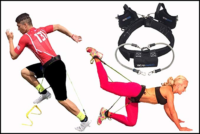 5 Band Resistance Training Exercise System for Sports Fitness, Toning, Firming, Weight Loss - Multiple Sock Size, Tier 1,2,3 Band Height