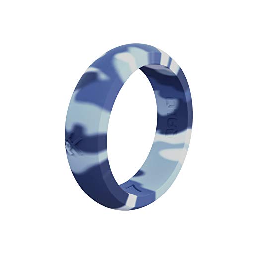 QALO Women's Classic Silicone Ring, Arctic Camo, Size 4