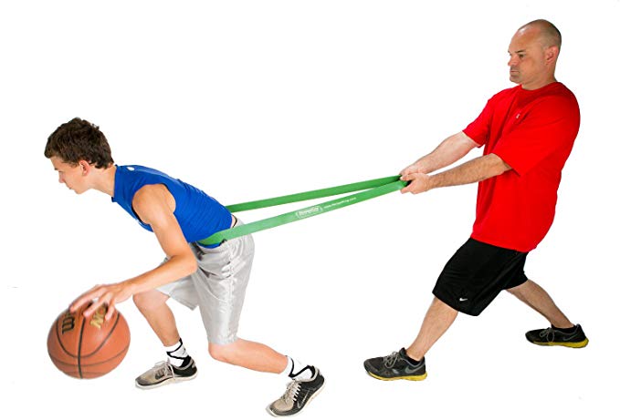 HoopsKing (TM) P.R.O. Bands for Basketball Resistance Bands Training (SINGLE Band - 4 Levels to Choose From | Mix & Match as Needed) | Perfect For Improving Dribble Explosiveness, Vertical Jump, Lateral Quickness, Stretching, Strength Training ,Linear Variable Resistance Training with Weight Bars & Dumbbells | Physical Therapy & all Serious Fitness Programs | 41