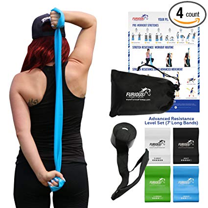 Furious Fitwear Stretch Resistance Bands Set for Daily Stretching Exercises