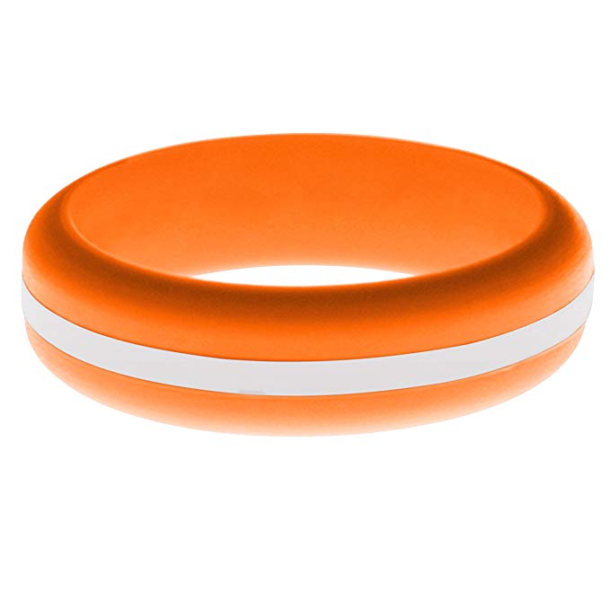FLEX Ring - Womens Mens Orange Silicone Ring - Changeable Color Bands - Many Colors - Safe, Durable, Everyday Wear Wedding Band - 1 Ring - Sizes 4-16