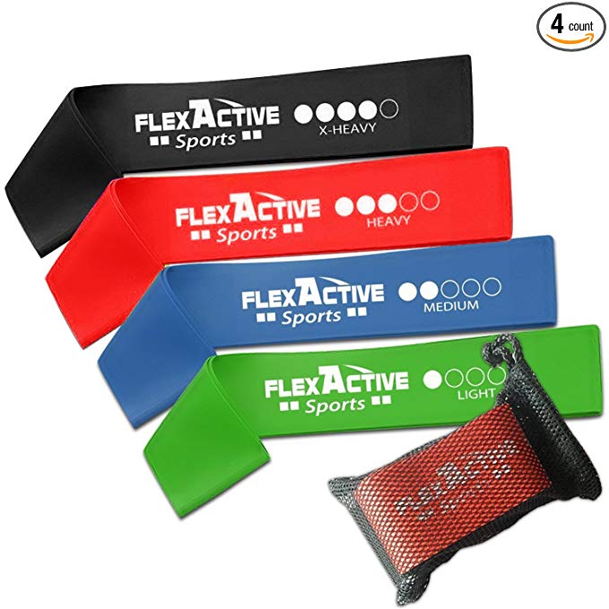 Resistance Loop Bands - Set of 5 Fitness Exercise Bands for Fitness Workouts - Stretching and Physical Therapy