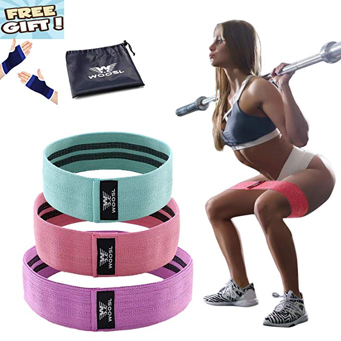 WOOSL Resistance Bands Booty Bands Loop Exercise Bands Workout Bands Hip Circle Booty Band Fabric Anti-Slipping Glute Wide Resistance Bands Legs Butt Cotton Fitness Loop