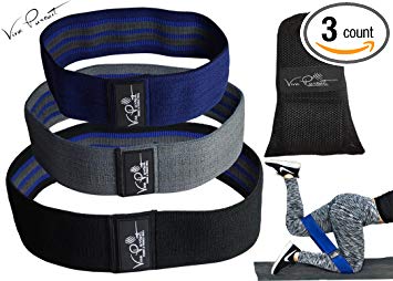 HIP RESISTANCE BANDS ~BOOTY BANDS to LIFT GLUTES, ROUND HIPS, SCULPT THIGHS- #1 Best HIP BAND~ Ideal Bands for Lunges, Pilates, Squat ~TOP QUALITY, Soft and Non-Slip Design Hip Fitness Bands- Set of 3