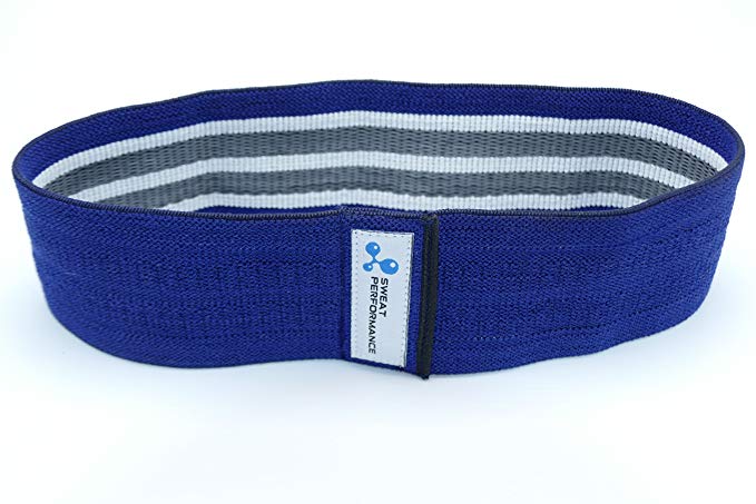 SWEAT PERFORMANCE Hip Resistance Band with Name Tag - Non Slip, Durable Design - Best Way to Target Glutes and Abductors