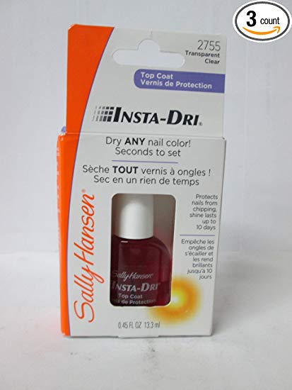 Sally Hansen Insta-Dri Topcoat 0.45 Ounce (13ml) (3 Pack)