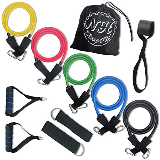 NH-Sport Resistance Bands + E-BOOK + BONUSES! Elastic Bands for Workout, Physiotherapy & More. BONUSES Carrying Pouch + Wrist Band + exercises E-BOOK by NH-Sport! JUST ADD IT TO YOUR TRAINING ROUTINE!