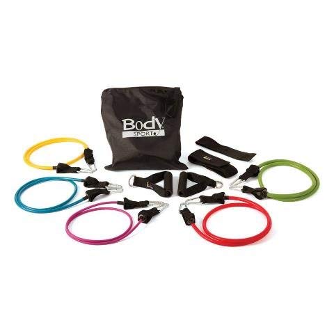 BodySport Resistance Tubes Kit - Resistance Band Training - Stimulate Muscles - Strength Training - 5 Levels Of Resistance