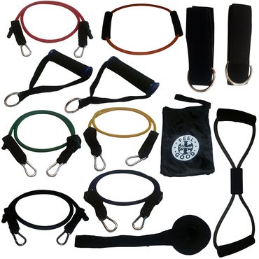 13 Piece Resistance Bands Workout Set w/ Starter Workout Video, Ideal for All Heights. Bonus 8-type and 0-type band for a home training, p90x, Yoga, Pilates or Cross Fit