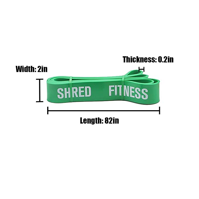 Shred Fitness Pull-up assist exercise bands-Crossfit training mobility bands-Extra Durable Stretch resistant powerlifting bands-FREE Workout plan