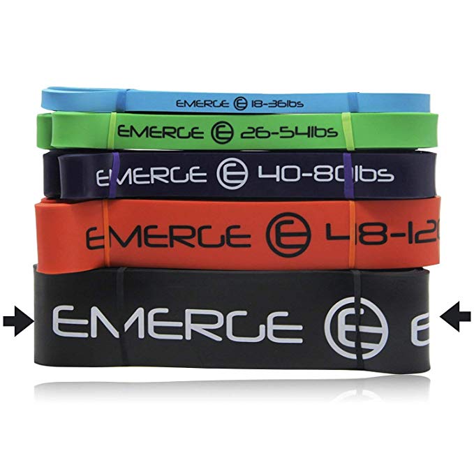 Emerge Pull Up Resistance Bands by Unique Composite High-Density Gym and Powerlifting Training Bands For Leg Training Core Strength Resistance Excercises Flexibility and Mobility