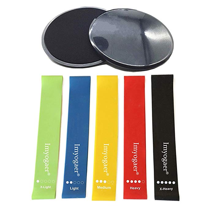 L-FC Gliding Disk 5 Exercise Resistance Bands, Exercise Disk Crossfit Workout Physical Training