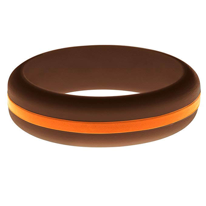 FLEX Ring - Womens Mens Brown Silicone Ring - Changeable Color Bands - Many Colors - Safe, Durable, Everyday Wear Wedding Band - 1 Ring - Sizes 4-16