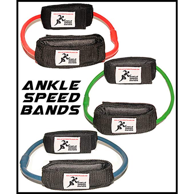 Ankle Speed Bands | Leg Training Resistance band set for Running Power Agility Acceleration Muscle Activation and Strength, Used by Antonio Brown and Yohan Blake