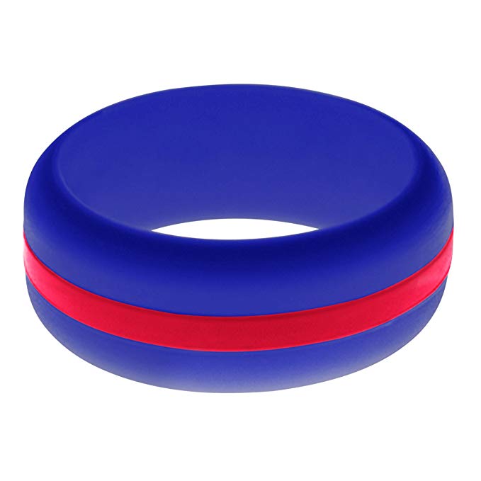 FLEX Ring - Womens Mens Blue Silicone Ring - Changeable Color Bands - Many Colors - Safe, Durable, Everyday Wear Wedding Band - 1 Ring - Sizes 4-16