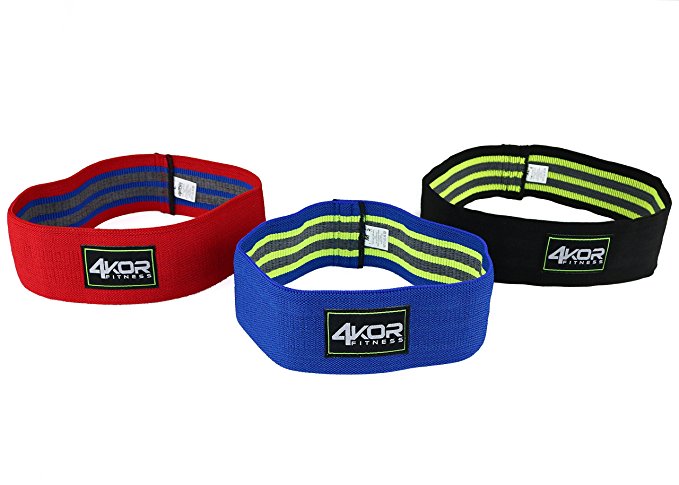 Resistance Loop Band Set by 4KOR Fitness, Perfect for Crossfit, Yoga, Physical Therapy, and Booty Building