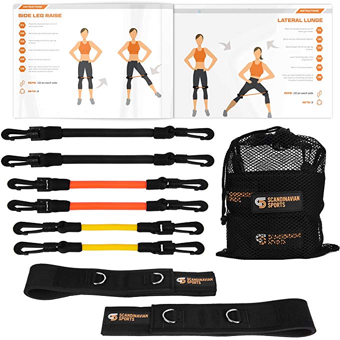 Leg Resistance Bands – Kinetic Agility & Speed Bands Training Set – Resistance Training Equipment For Increased Leg/Muscle Strength, Speed Level, Quickness BONUS FOLDER With 12 Workout Exercises