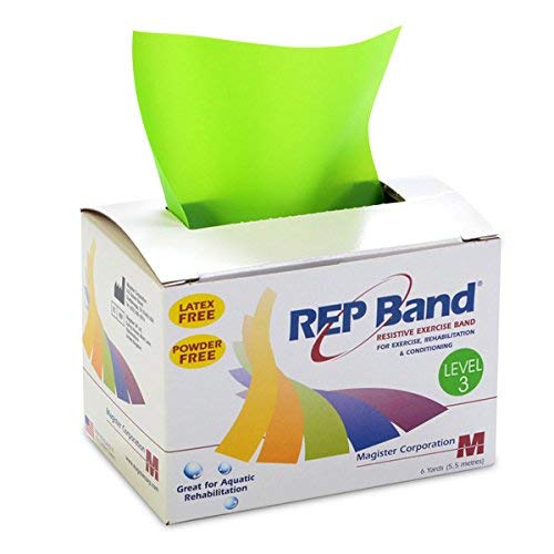 Rep Band - Exercise Band - Non-Latex - Level 3 - Medium Resistance - Green - 6 Yards