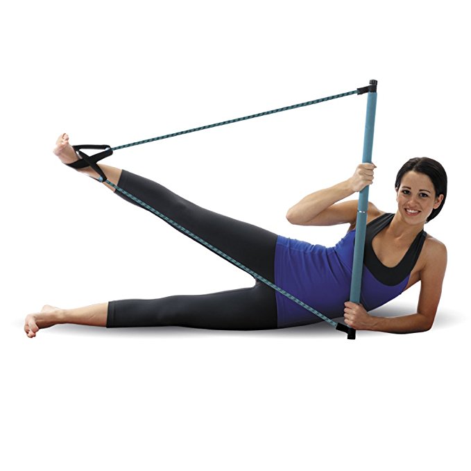 Empower Pilates Resistance Band and Toning Bar Home Gym, Portable Pilates Total Body Workout, Yoga, Stretch, Sculpt, Tone with DVD