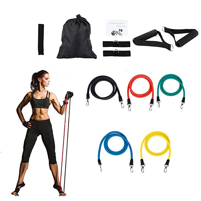 Resistance Bands Set for Exercise Bands,Ankle Straps For Weight Lifting Yoga Pilates Abs Exercise Stretch Fitness Gym by K_LUCKYI