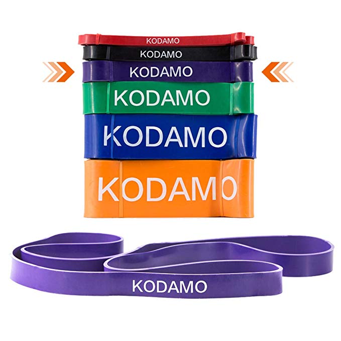 KODAMO Pull-Up Assist Bands - Exercise Resistance/Stretch Bands for Body Powerlifting Mobility Workout - Single Band or Set