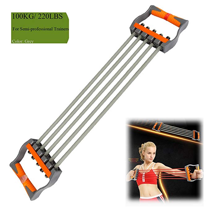 Ueasy Adjustable Chest Expander 5 Ropes Resistance Exercise System Bands Strength Trainer for Home Gym Muscle Training Exerciser