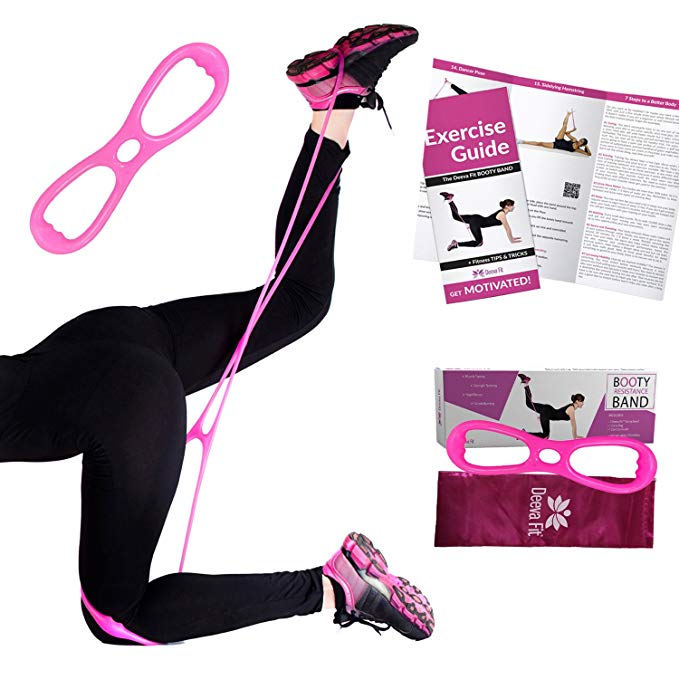 Booty Belt Resistance Workout Band for Women - Build, Tone, Sculpt the Glute Muscles, Legs and Thighs - Best Bootie Bands & Brazilian Butt Lift System + Exercise Guide & Online Videos