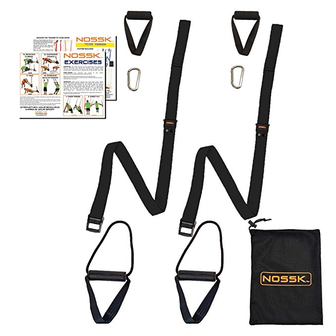 NOSSK TWIN PRO Bodyweight Fitness Strap Trainer (Black)